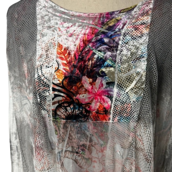 Festival boho renaissance Artistic Gray animal Tunic Top artsy art to wear tunic - Picture 9 of 15